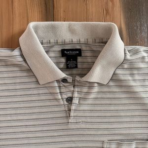 Cream, Light Blue and Grey Van Heusen Polo